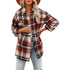 Long-Sleeve Loose Plaid Thickened Wool Jacket